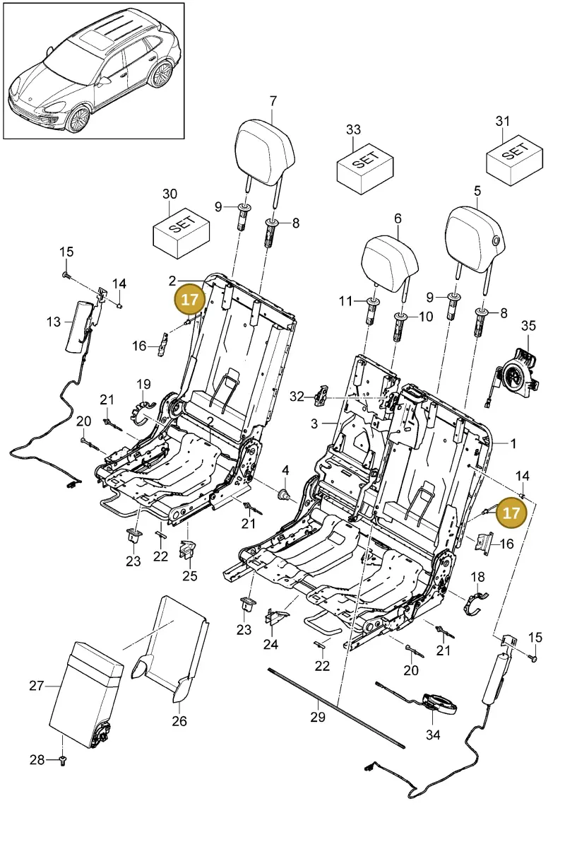 N10465001 — Porsche Cayenne (2010-2018) diagram p37817060, position 17