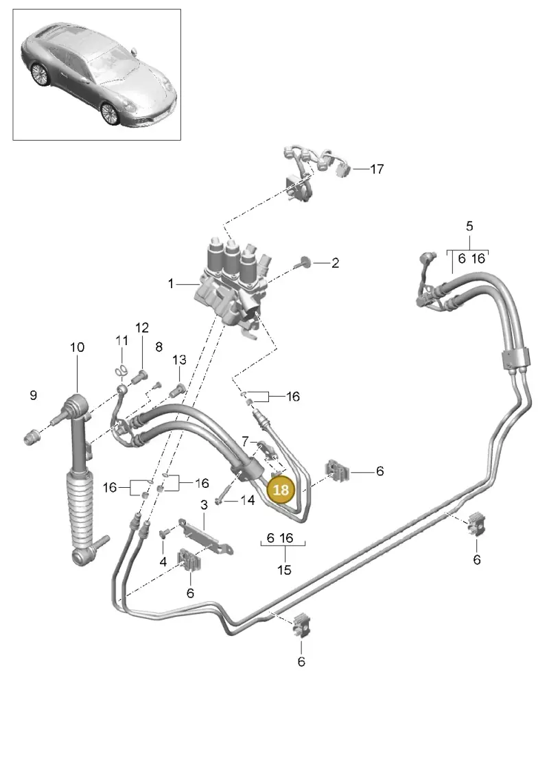 N10465001 — Porsche 991 II Carrera 4 (2016-2019) diagram p47402030, position 18