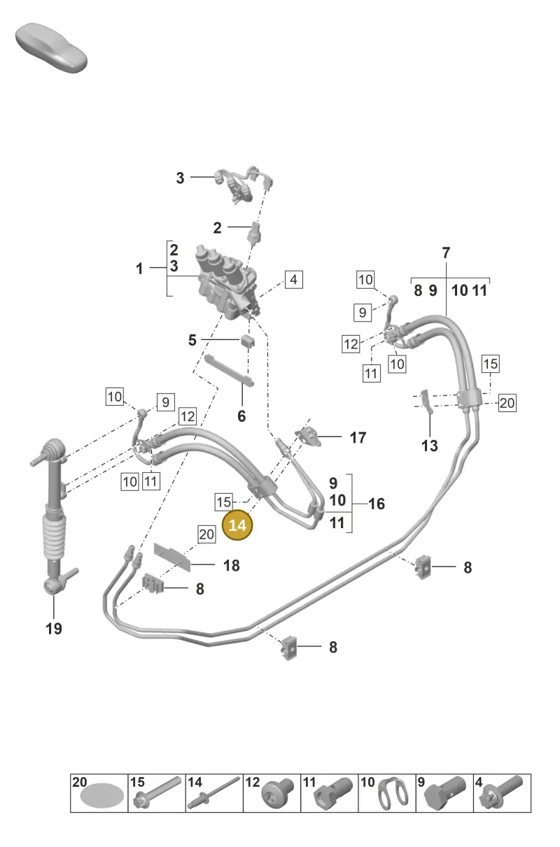N10465001 — Porsche 992 Sport Classic (2020-) diagram p53402100, position 14