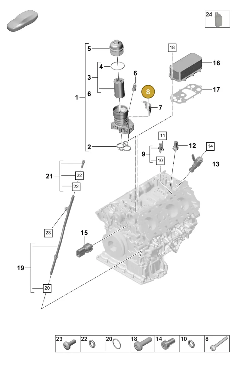 N10470703 — Porsche Panamera 4 Hybrid (2020-2023) diagram p58104200, position 8