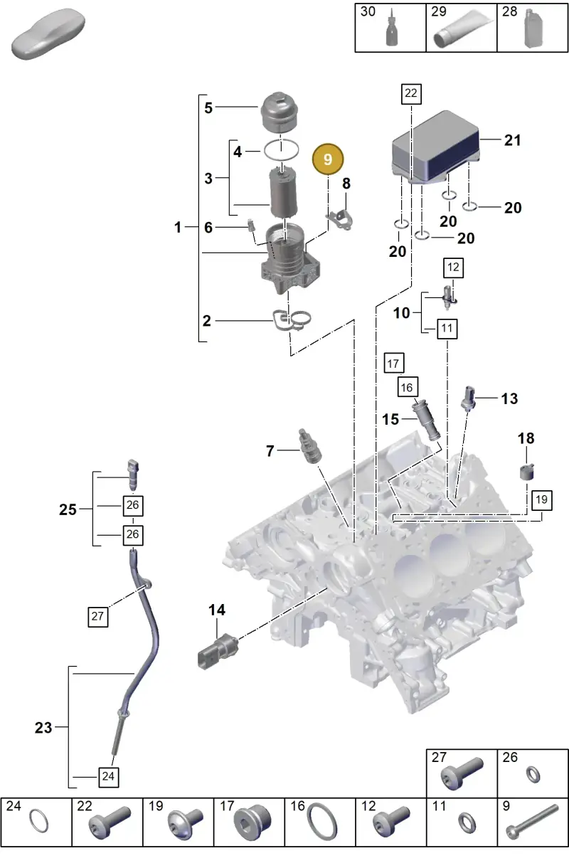N10470703 — Porsche Cayenne Hybrid Coupe (2023-) diagram p60104210, position 9