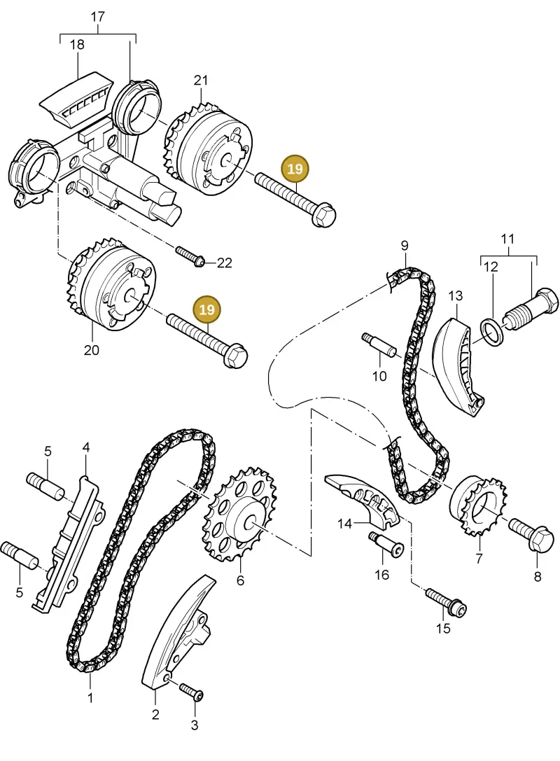 N10488302 — Porsche Cayenne (2002-2006) diagram p24103016, position 19