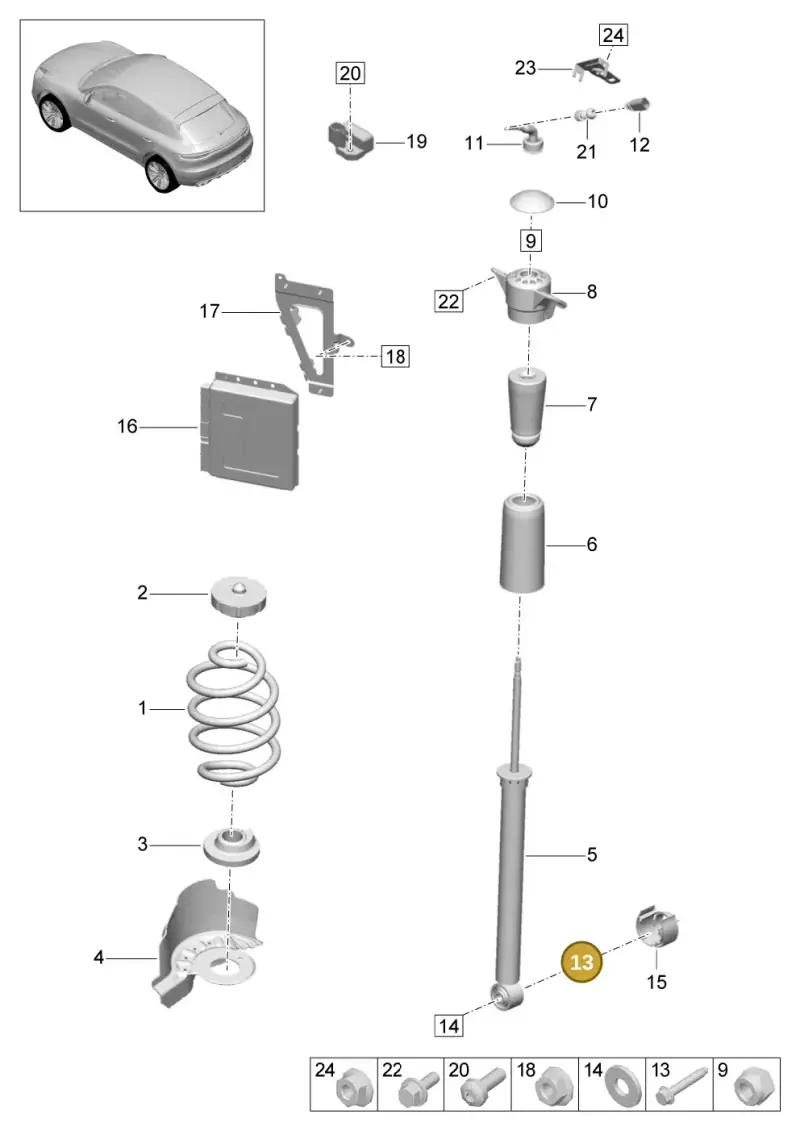 N10500802 — Porsche Macan R4 TFSI (2018-) diagram p52502000, position 13