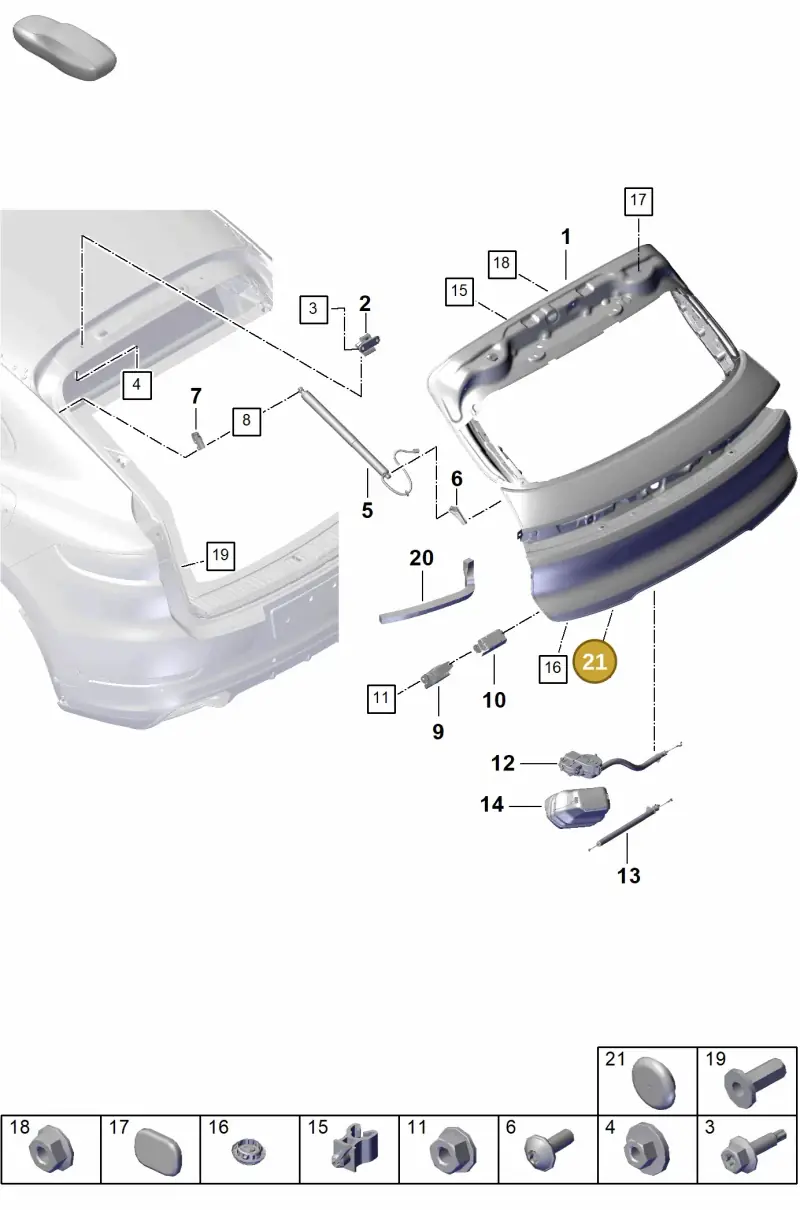 N10515101 — Porsche Cayenne Hybrid Coupe (2023-) diagram p60803100, position 21