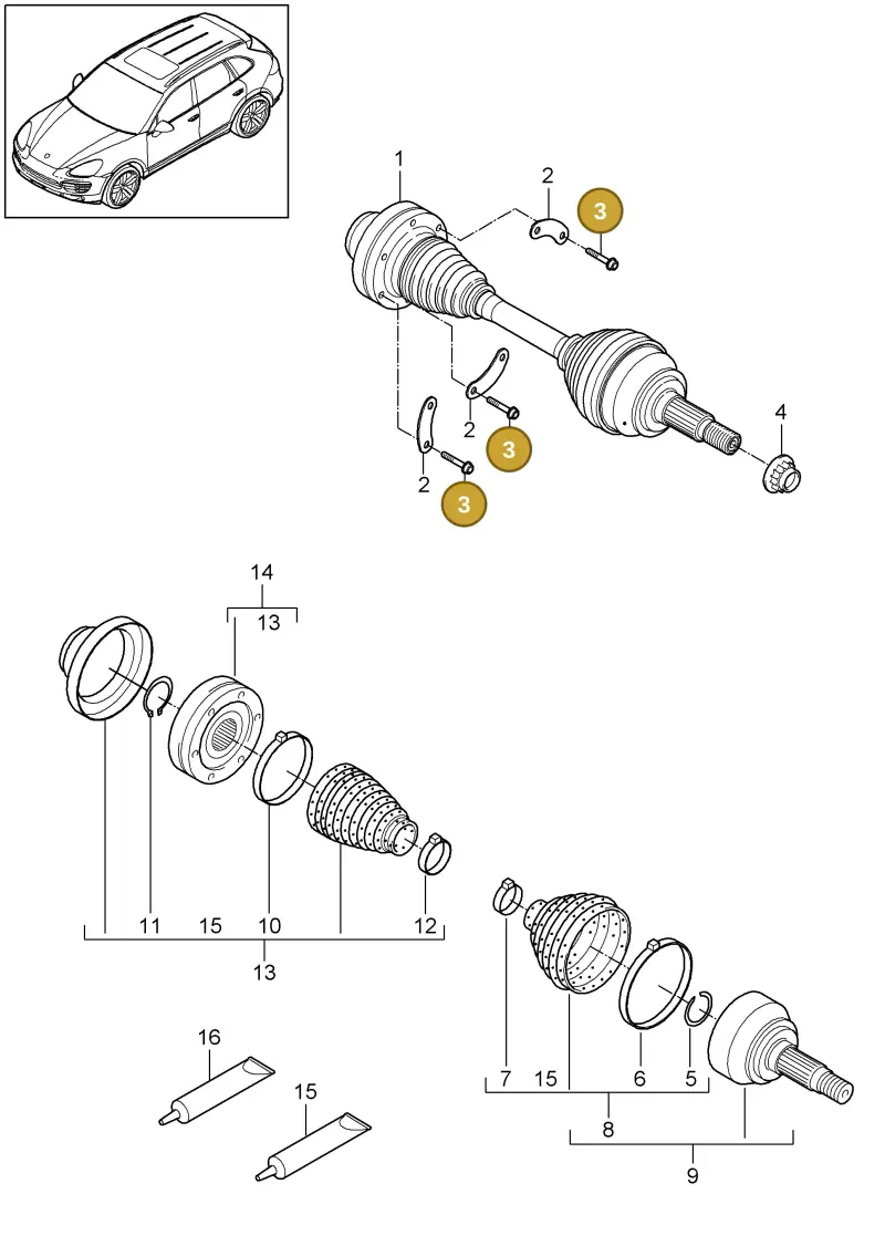 N10523402 — Porsche Cayenne (2010-2018) diagram p37401010, position 3
