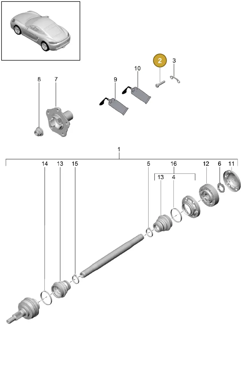 N10523402 — Porsche Cayman (2016-) diagram p50501030, position 2