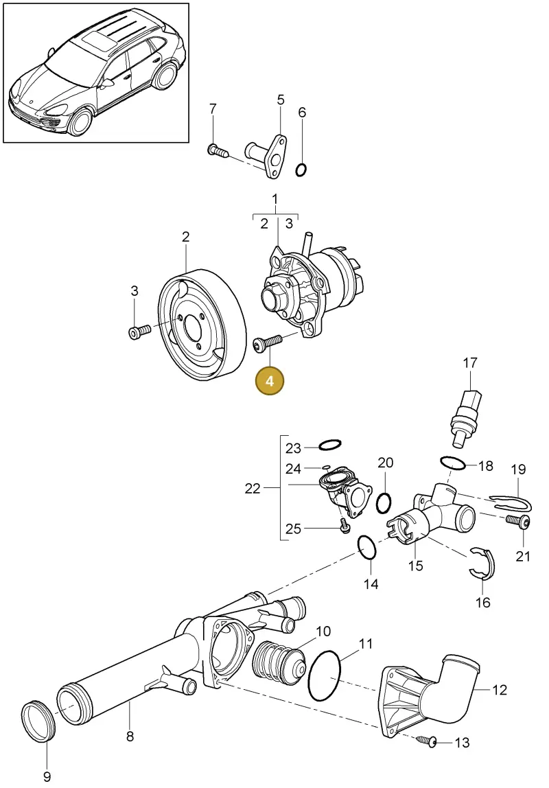 N10526802 — Porsche Cayenne (2010-2018) diagram p37105005, position 4