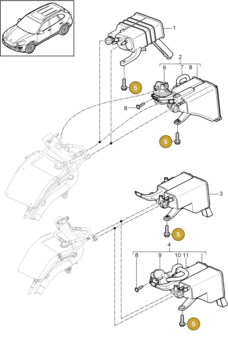 N10528402 — Porsche Cayenne (2010-2018) diagram p37201040, position 5
