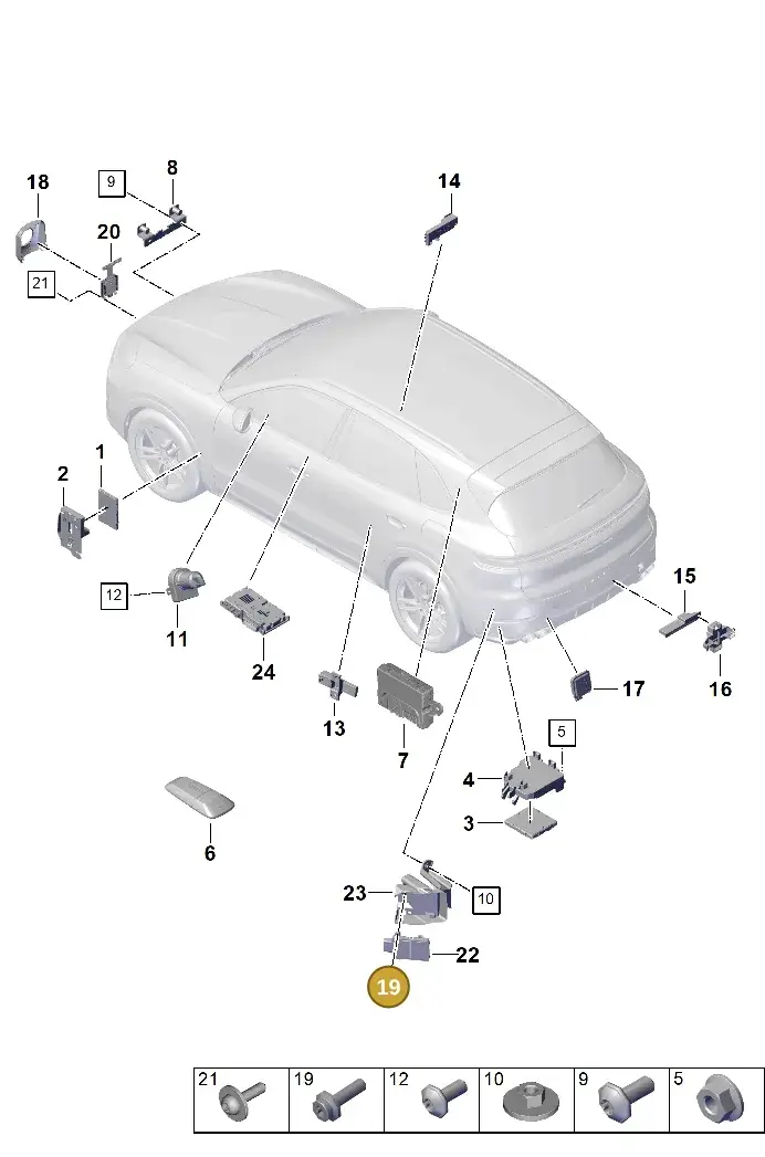 N10569501 — Porsche Cayenne Hybrid Coupe (2023-) diagram p60901300, position 19