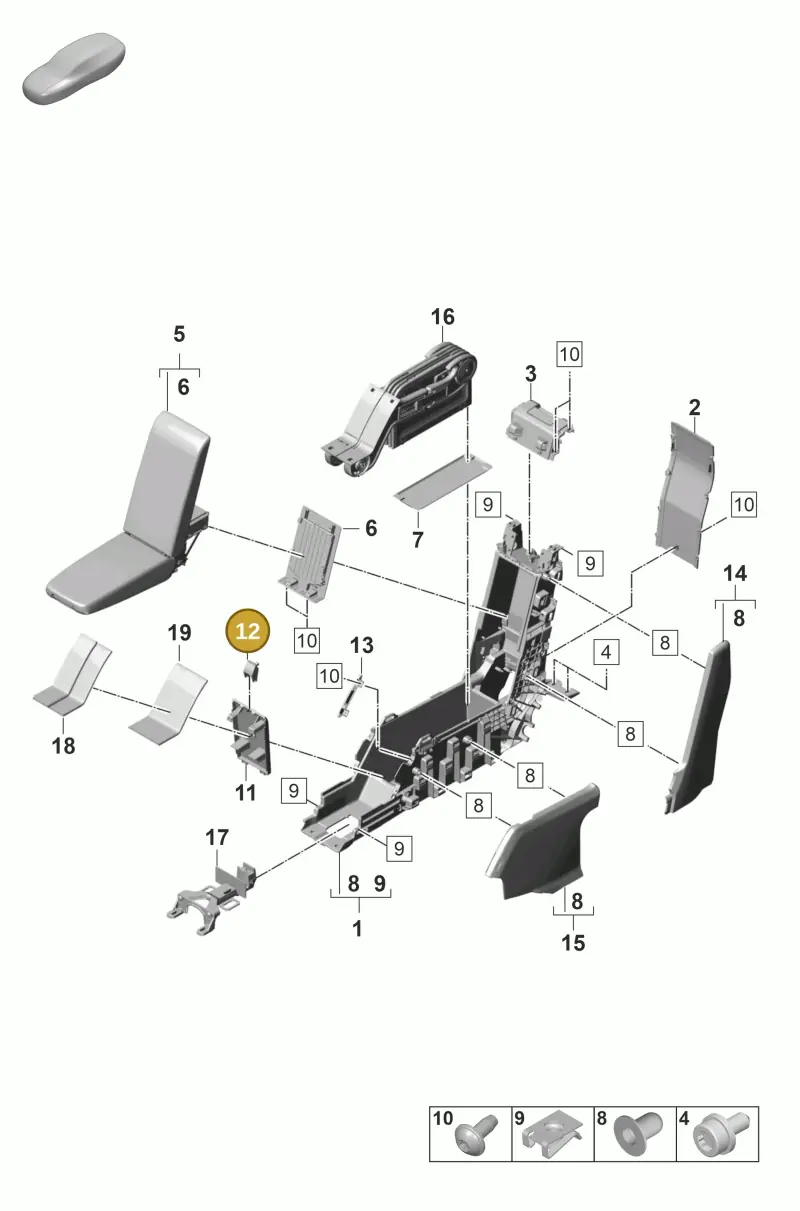 N10580601 — Porsche Panamera 4 Hybrid (2020-2023) diagram p58809350, position 12