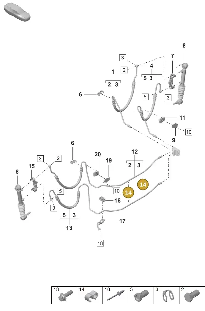 N10588701 — Porsche 992 Sport Classic (2020-) diagram p53402120, position 14
