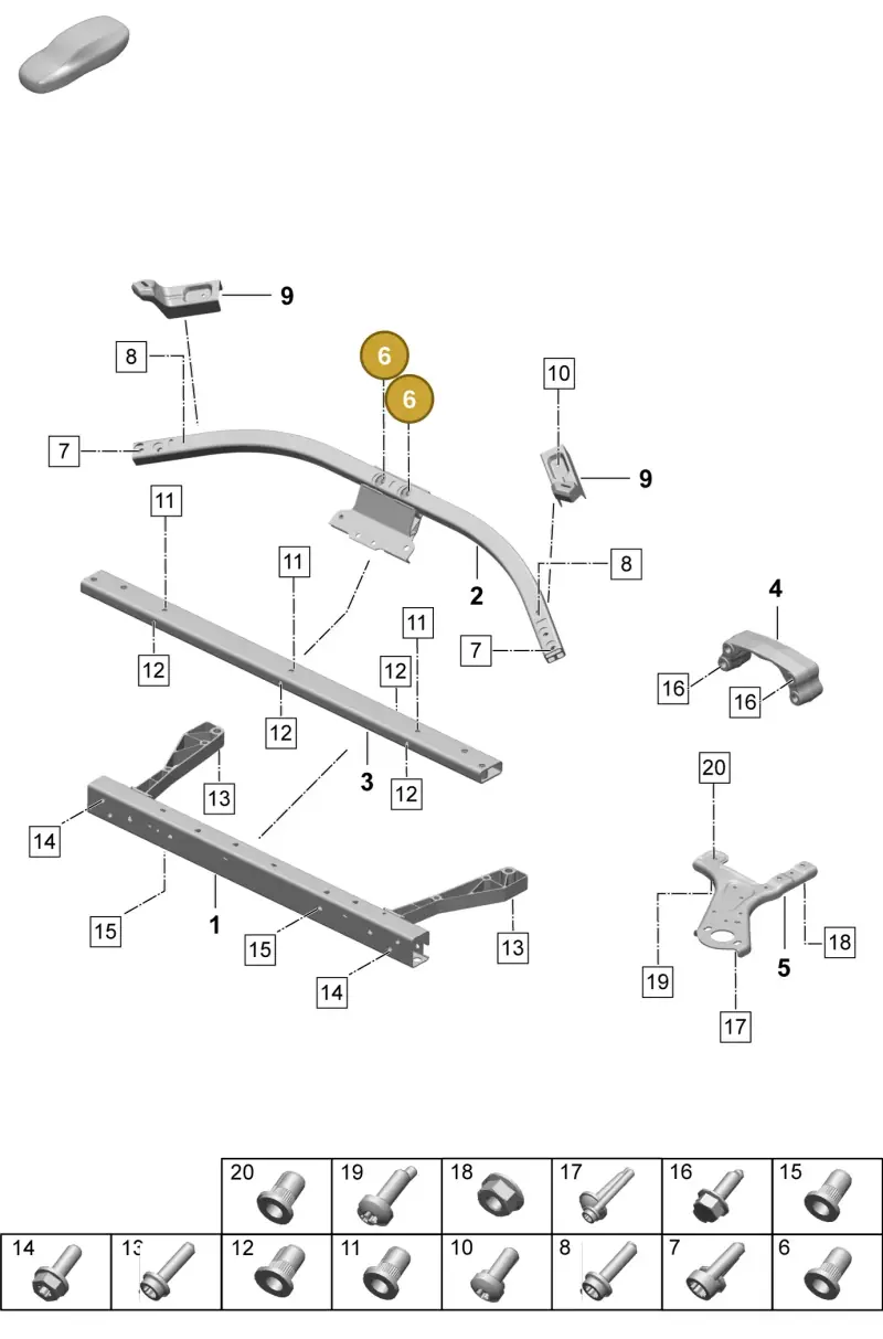 N10597701 — Porsche Taycan Sport Turismo (2023-) diagram p64801150, position 6