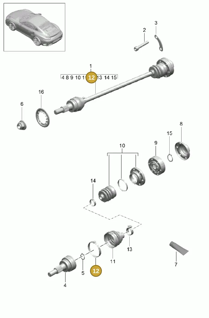 N10601501 — Porsche GT2 RS Clubsport (2013-2020) diagram p42401010, position 12