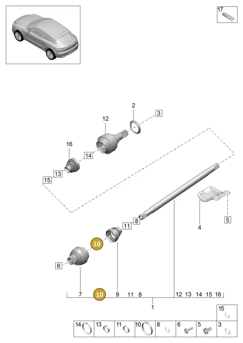N10601501 — Porsche Macan R4 TFSI (2018-) diagram p52501030, position 10