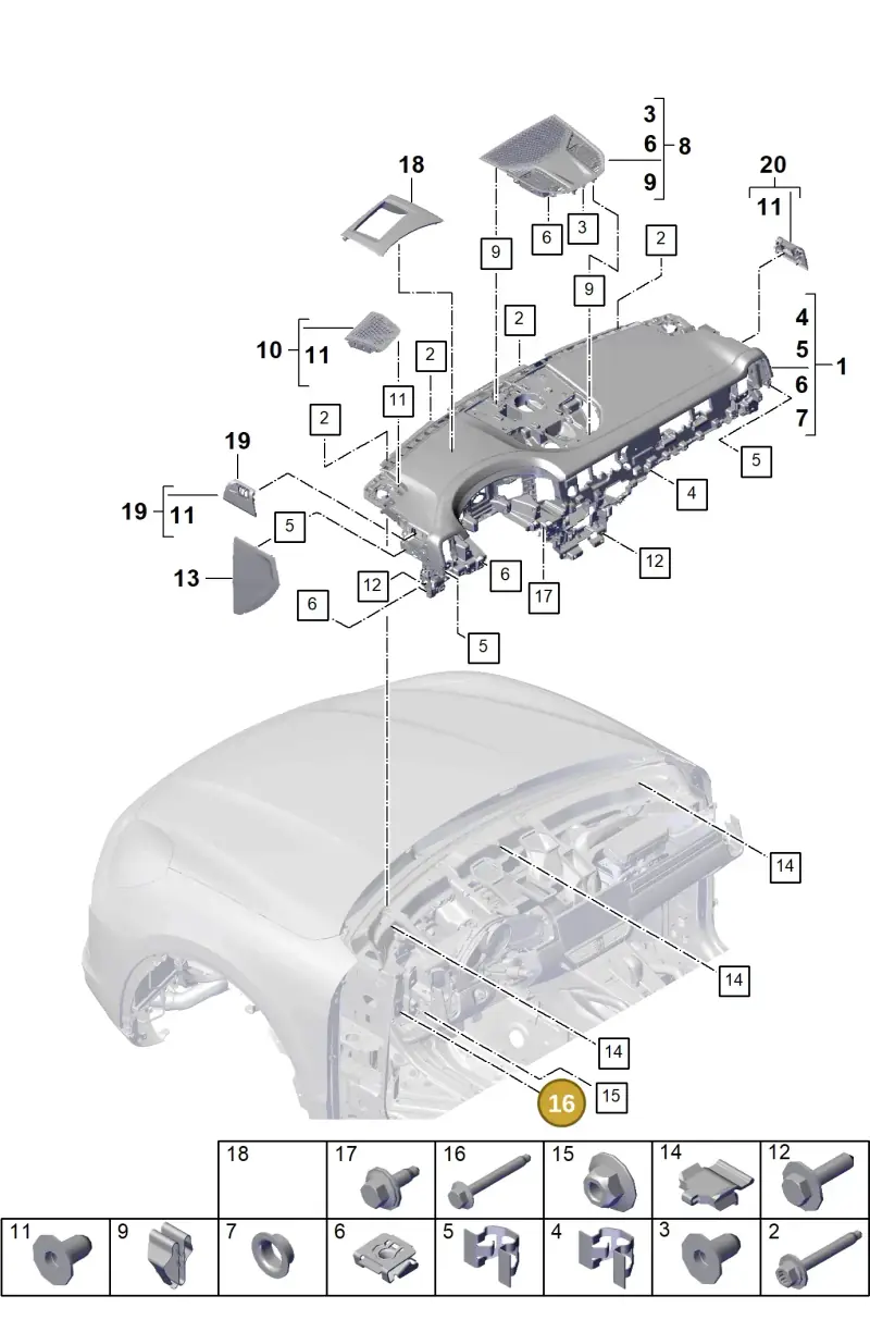 N10604402 — Porsche Cayenne Hybrid Coupe (2023-) diagram p60809000, position 16