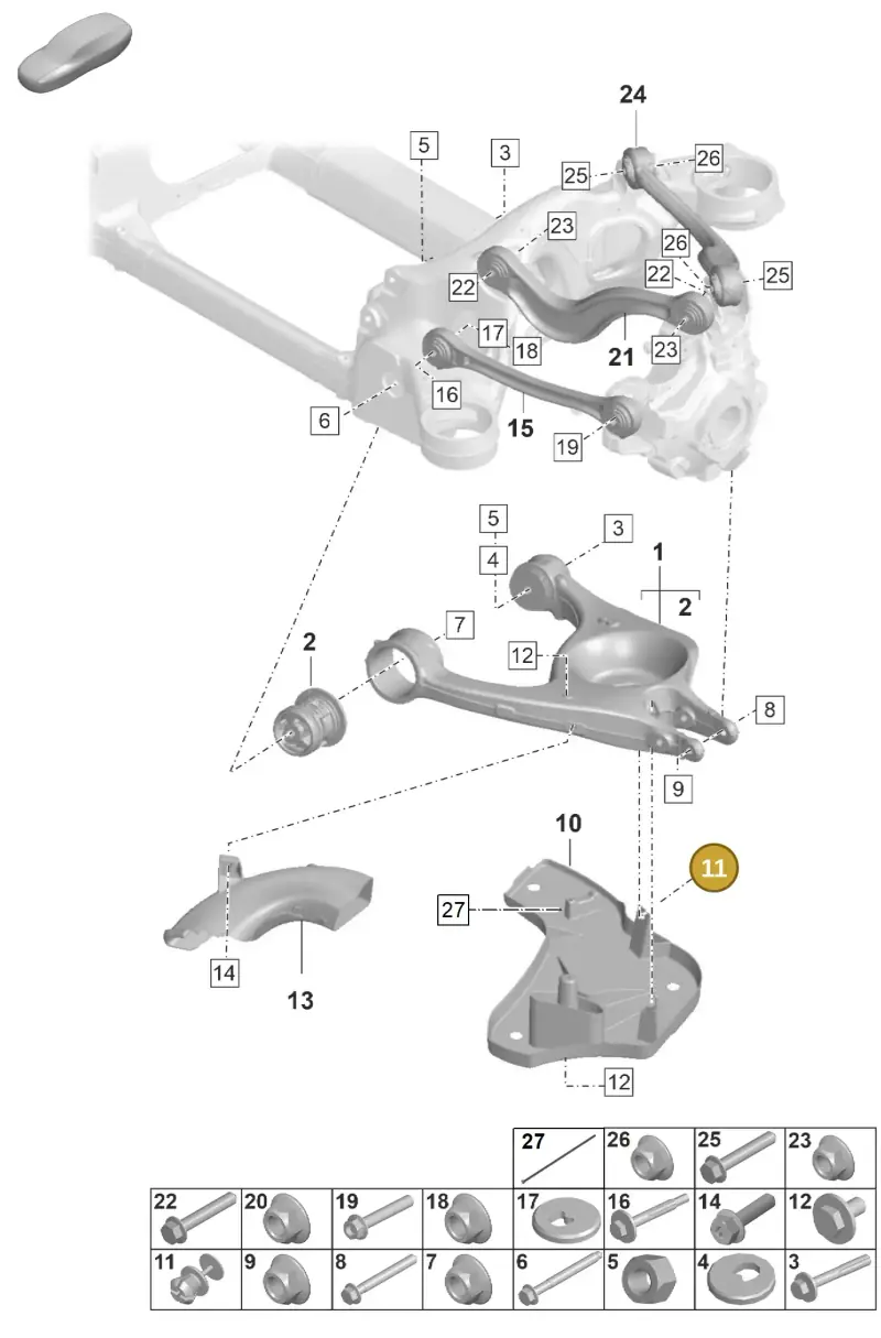 N10608501 — Porsche Taycan Sport Turismo (2019-2024) diagram p56501050, position 11