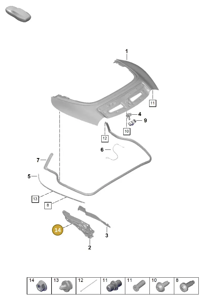 N10609201 — Porsche 992 Carrera Coupe (2024-) diagram p63811070, position 14