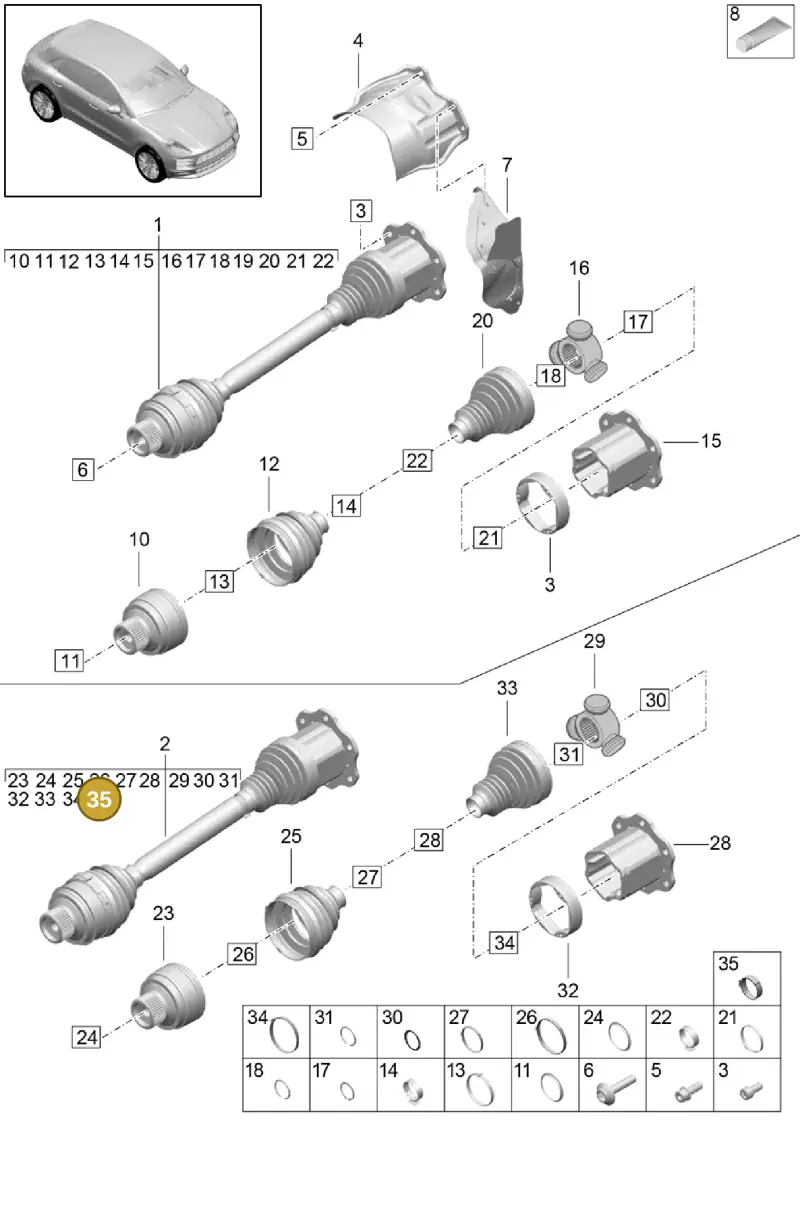N10614801 — Porsche Macan R4 TFSI (2018-) diagram p52401030, position 35