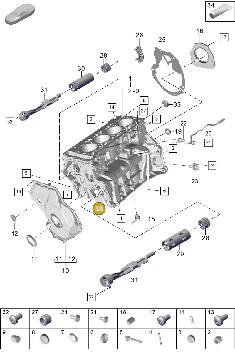 N10617101 — Porsche Cayenne Hybrid Coupe (2023-) diagram p60101100, position 18