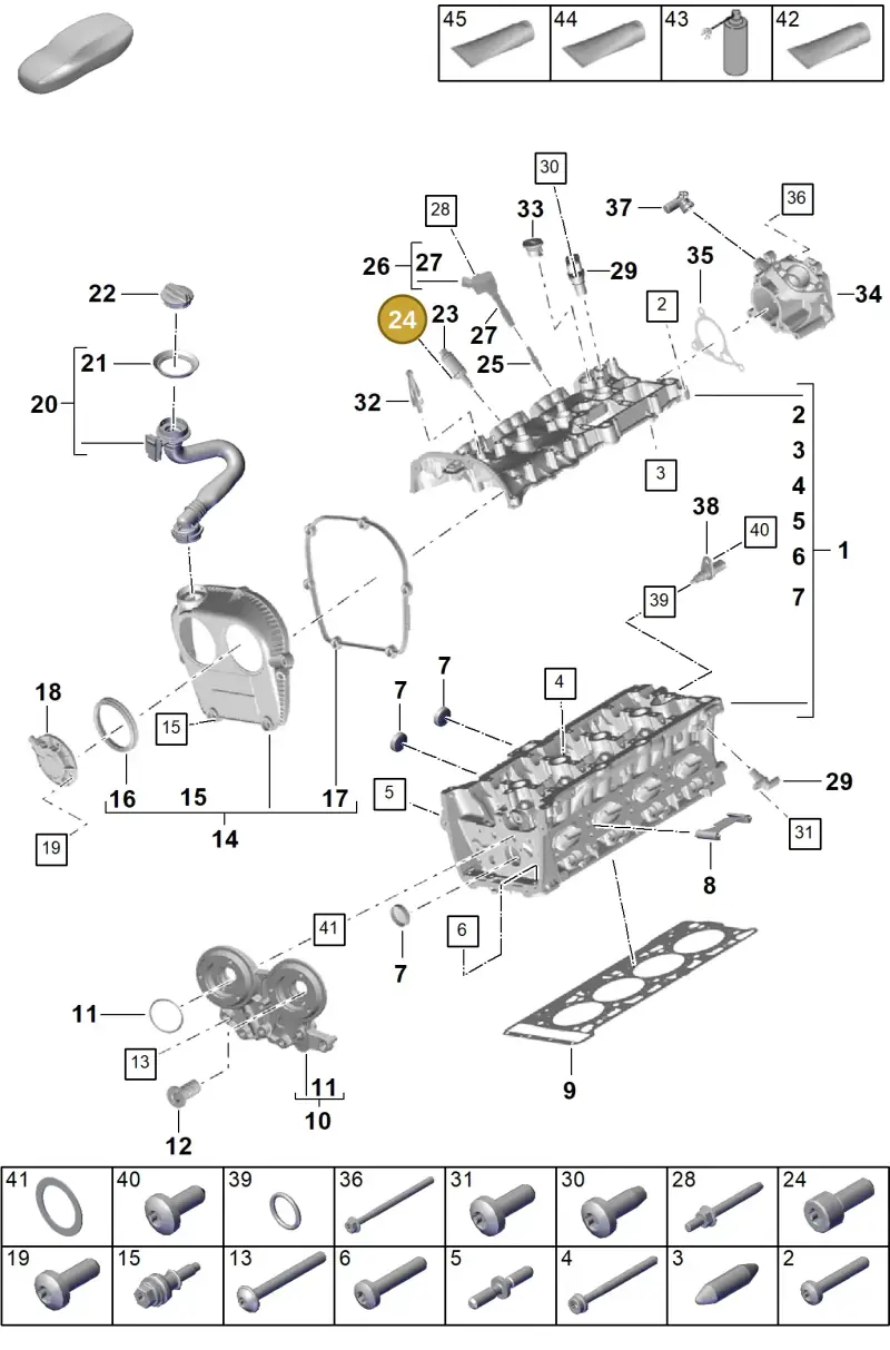 N10622502 — Porsche Cayenne Hybrid Coupe (2023-) diagram p60103000, position 24