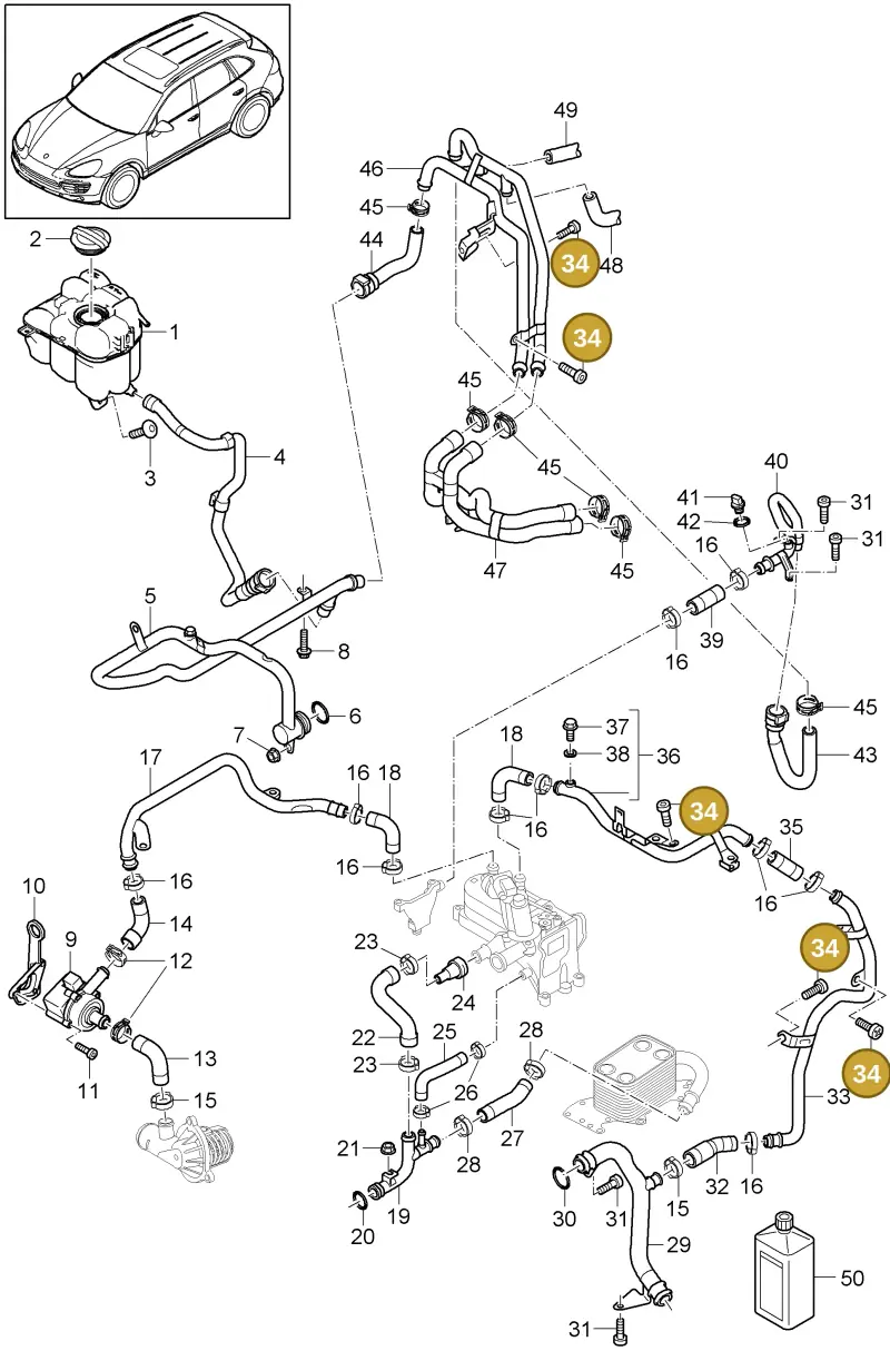 N10632002 — Porsche Cayenne (2010-2018) diagram p37105045, position 34