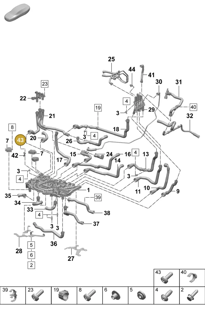 N10632102 — Porsche Taycan Sport Turismo (2023-) diagram p64155050, position 43
