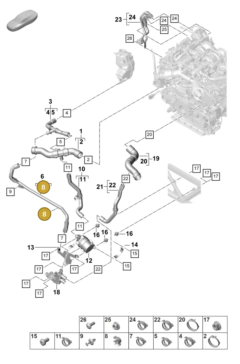 N10649101 — Porsche Panamera 4 Hybrid (2020-2023) diagram p58105360, position 8