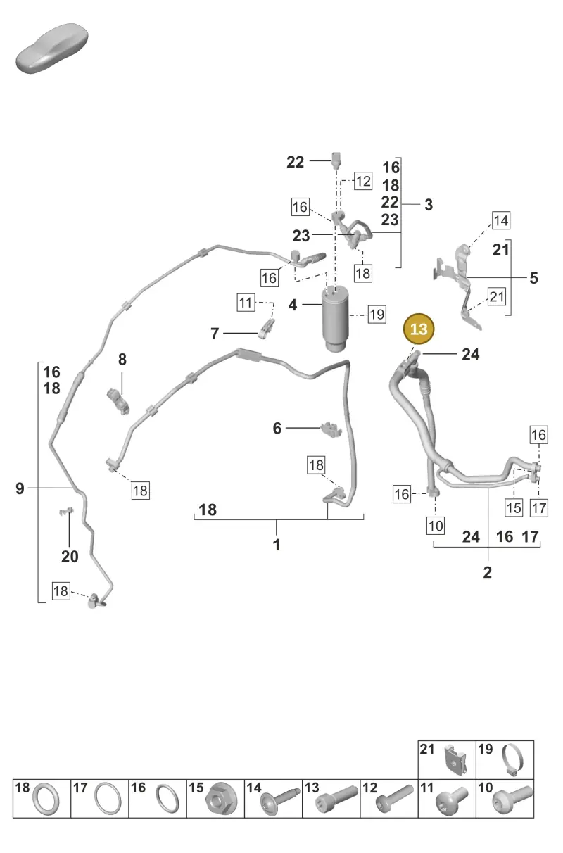 N10653601 — Porsche 992 Carrera Coupe (2024-) diagram p53814700, position 13