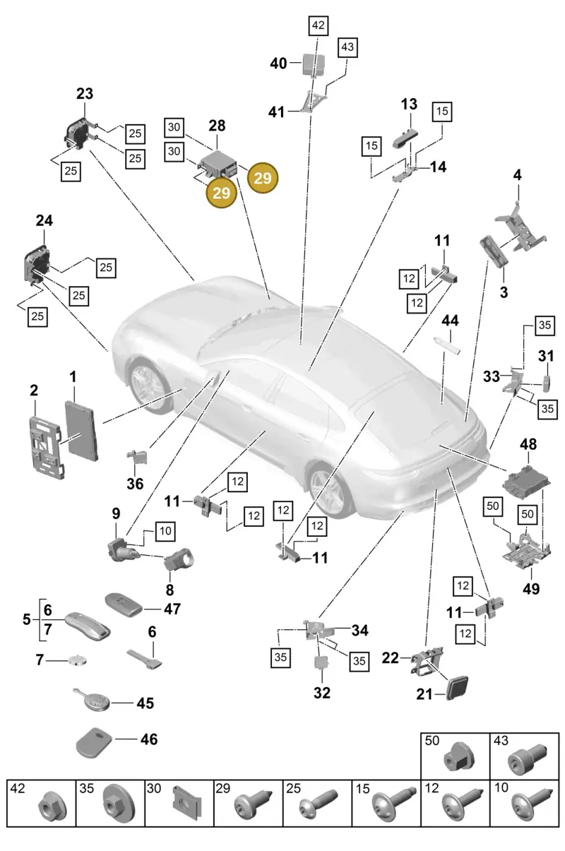 N10656202 — Porsche Panamera 4 Hybrid (2016-2020) diagram p49901004, position 29
