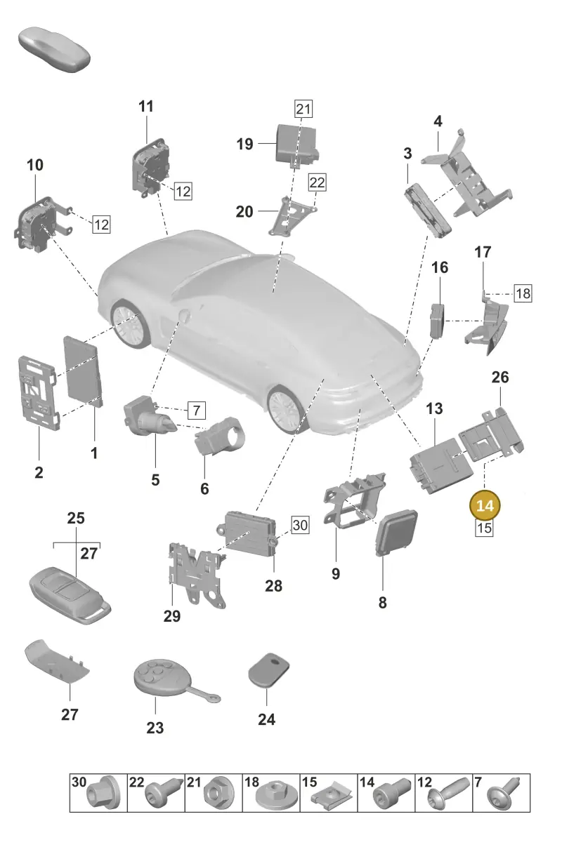 N10656202 — Porsche Panamera 4 Hybrid (2020-2023) diagram p58901004, position 14
