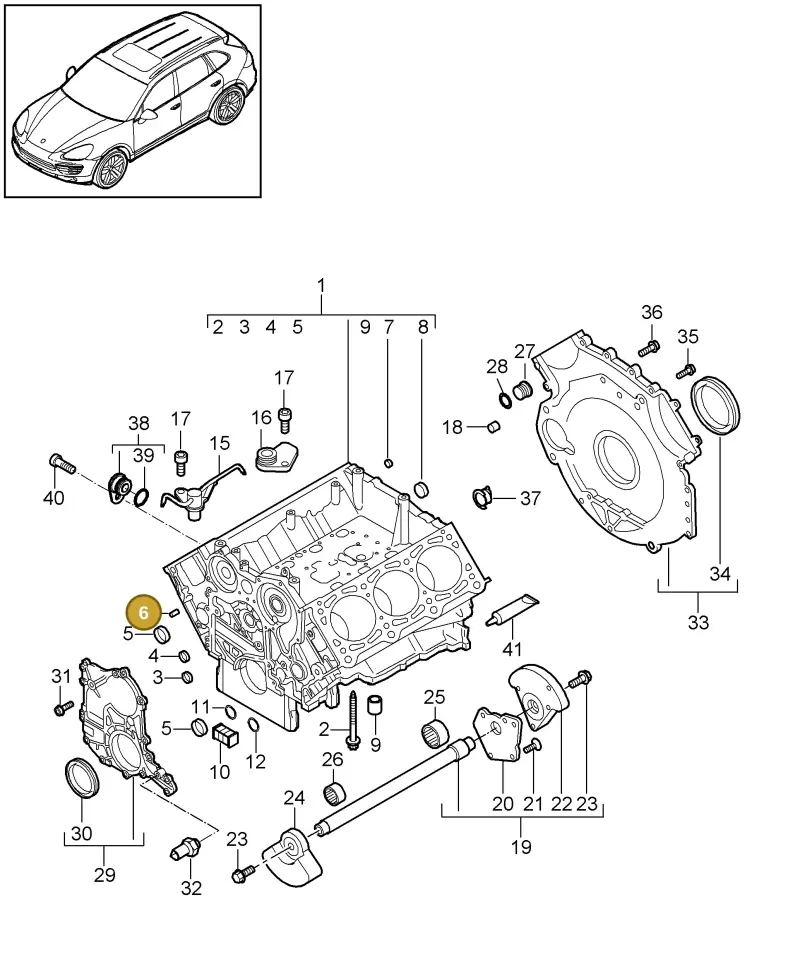 N10667801 — Porsche Cayenne (2010-2018) diagram p37101060, position 6