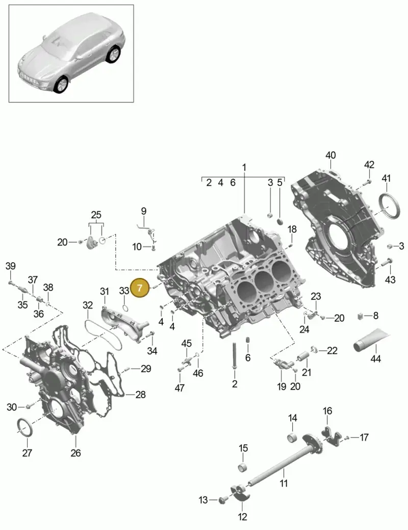 N10667801 — Porsche Macan GTS (2013-2018) diagram p44101040, position 7