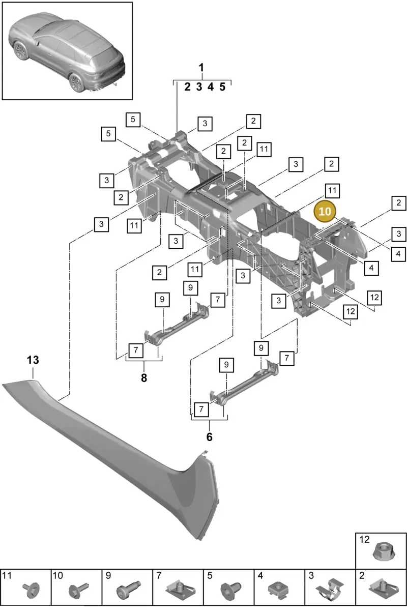 N10671701 — Porsche Cayenne Diesel V6 (2017-2023) diagram p51809030, position 10
