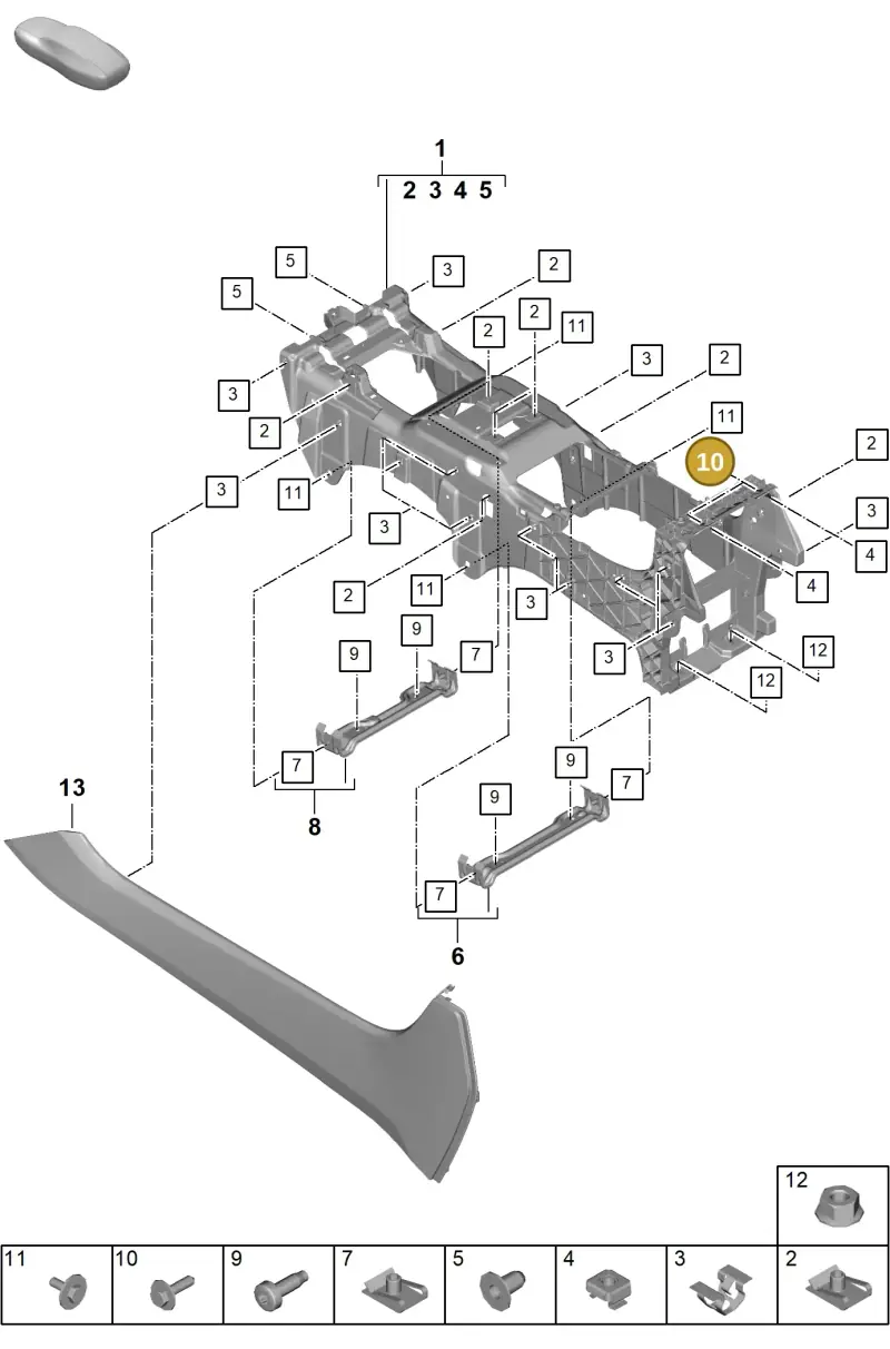 N10671701 — Porsche Cayenne Hybrid Coupe (2023-) diagram p60809200, position 10