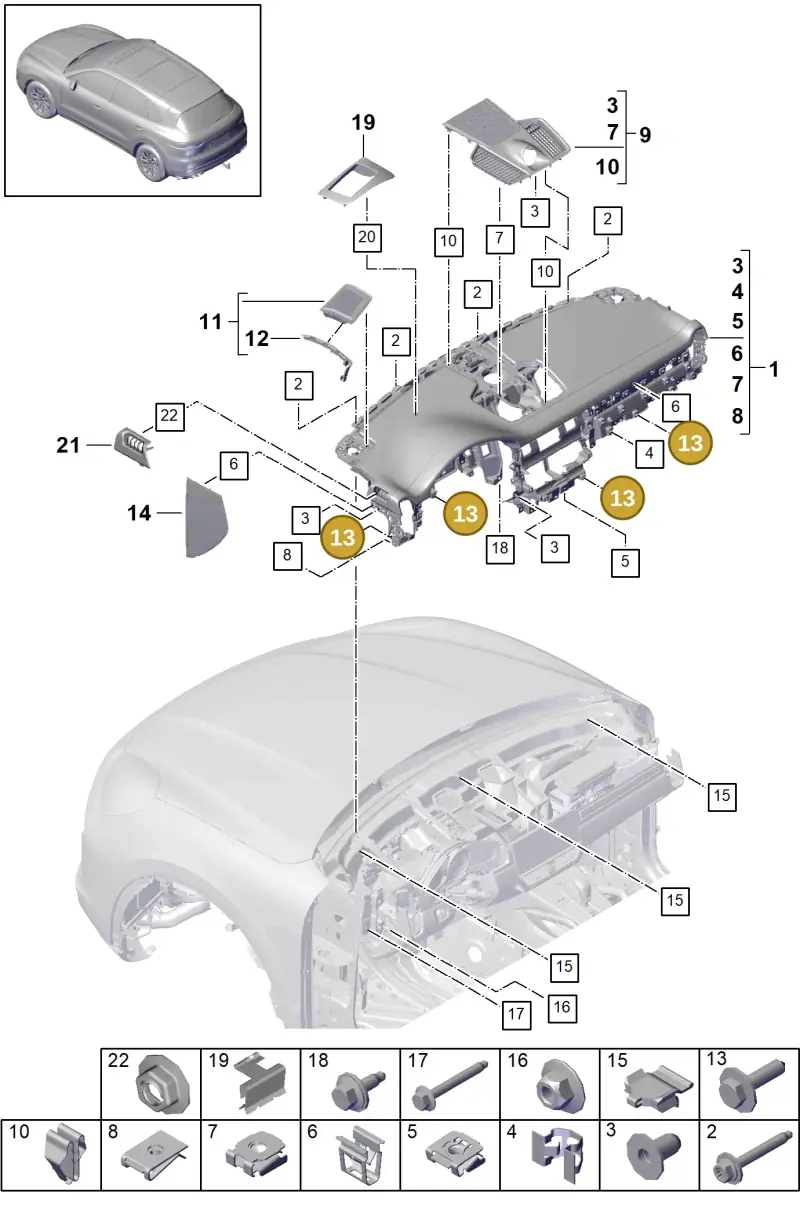 N10671702 — Porsche Cayenne Diesel V6 (2017-2023) diagram p51809000, position 13