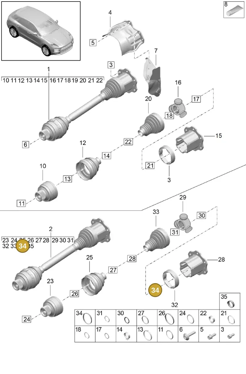 N10672101 — Porsche Macan R4 TFSI (2018-) diagram p52401030, position 34