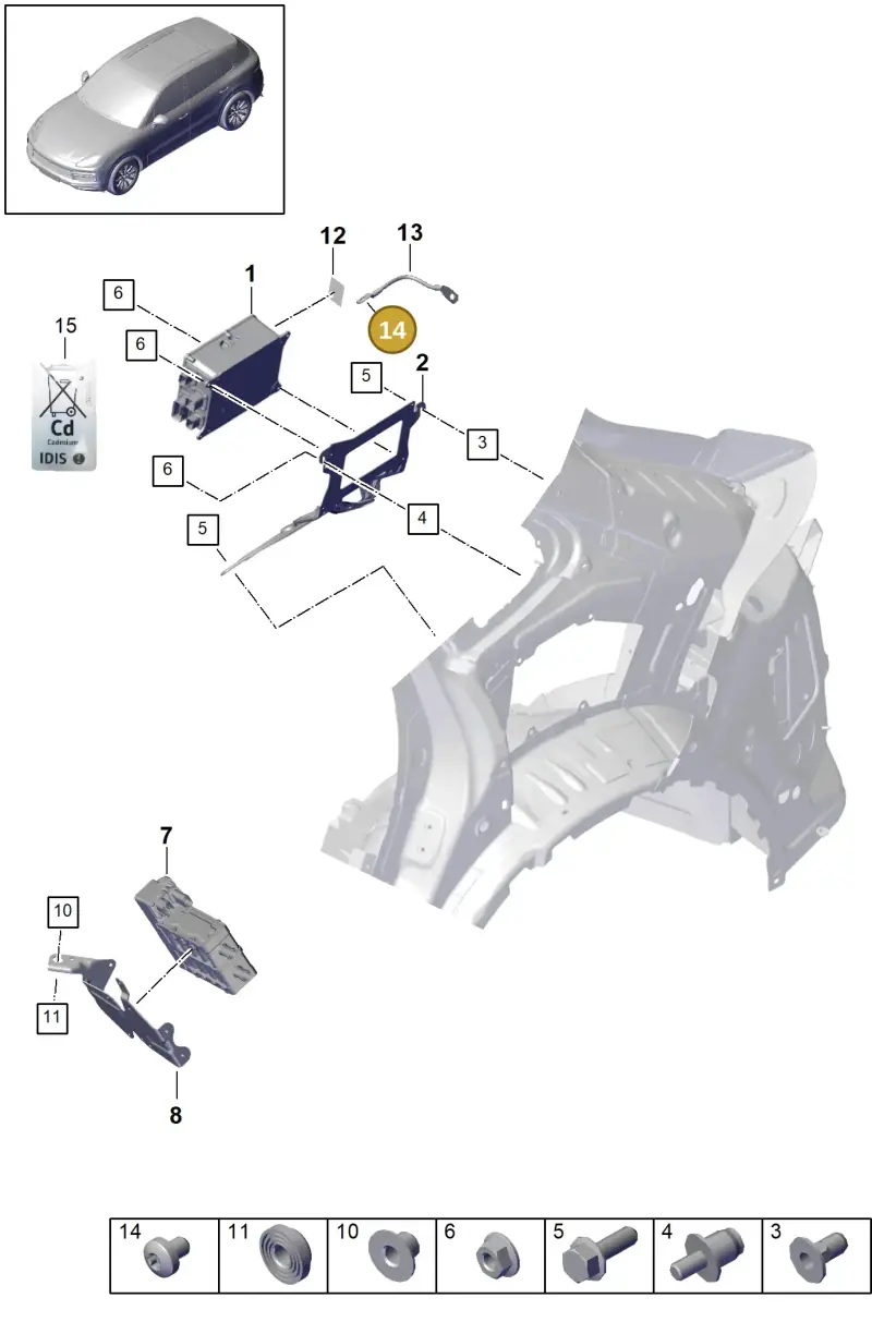N10680302 — Porsche Cayenne Diesel V6 (2017-2023) diagram p51901140, position 14