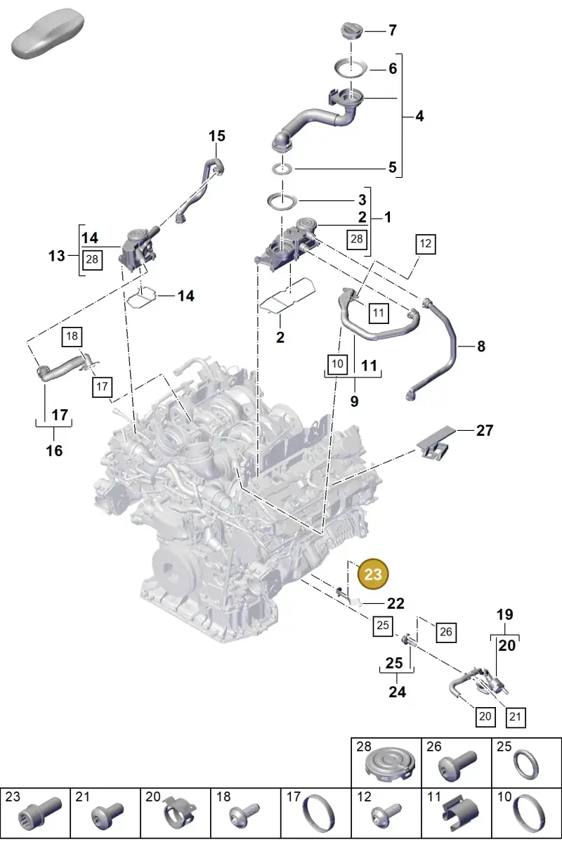 N10698101 — Porsche Cayenne Hybrid Coupe (2023-) diagram p60107360, position 23