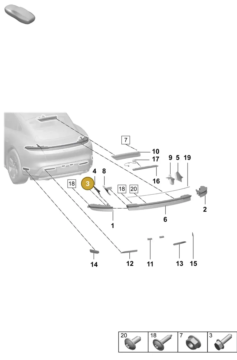N10699801 — Porsche Taycan Sport Turismo (2023-) diagram p64908400, position 3