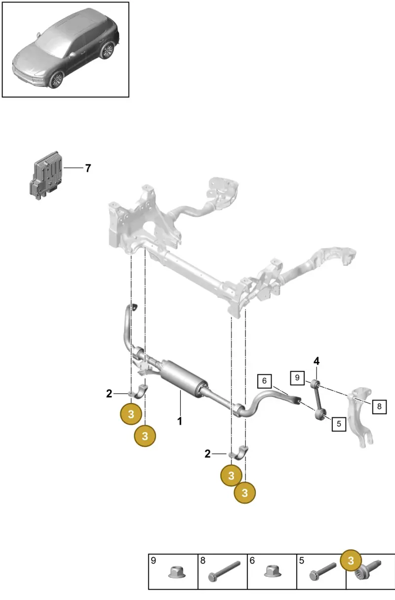 N10699901 — Porsche Cayenne Diesel V6 (2017-2023) diagram p51402040, position 3