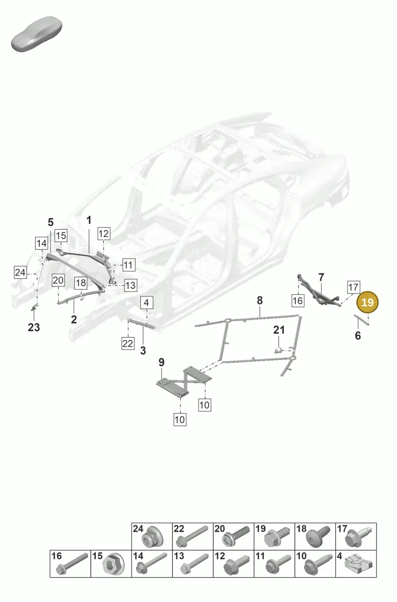 N10714101 — Porsche Panamera 4 Hybrid (2020-2023) diagram p58801150, position 19