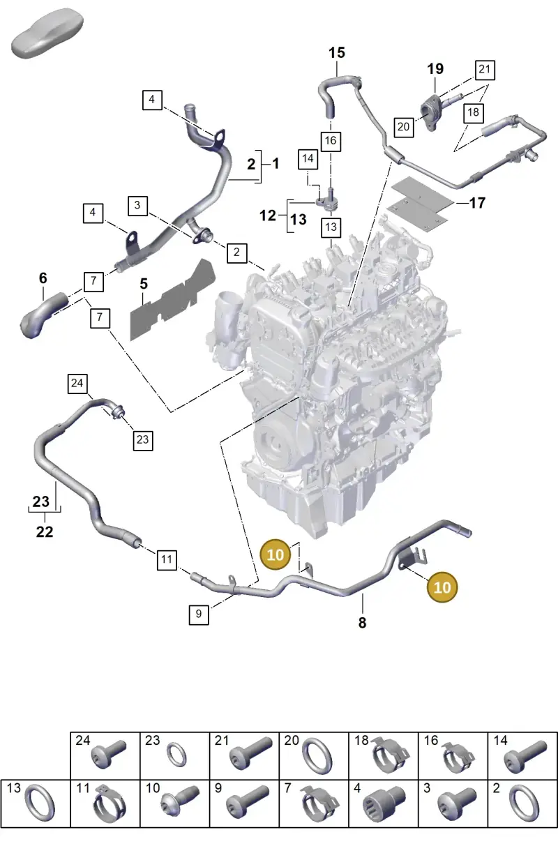 N10721401 — Porsche Cayenne Hybrid Coupe (2023-) diagram p60105050, position 10