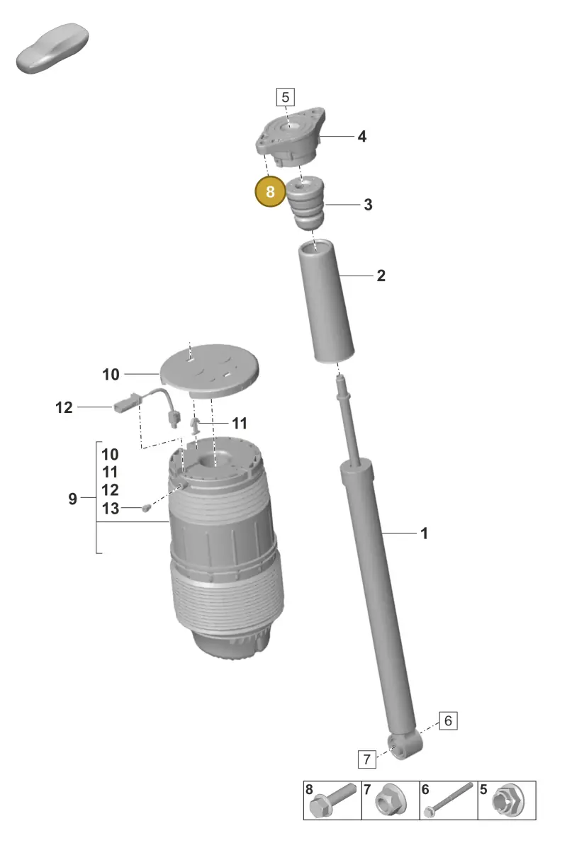 N10728502 — Porsche Panamera 4 Hybrid (2020-2023) diagram p58502000, position 8