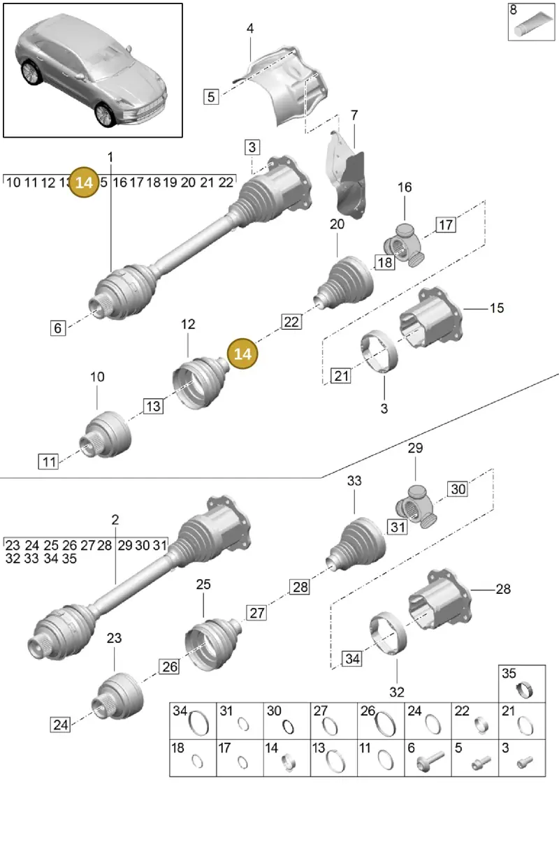 N10728601 — Porsche Macan R4 TFSI (2018-) diagram p52401030, position 14