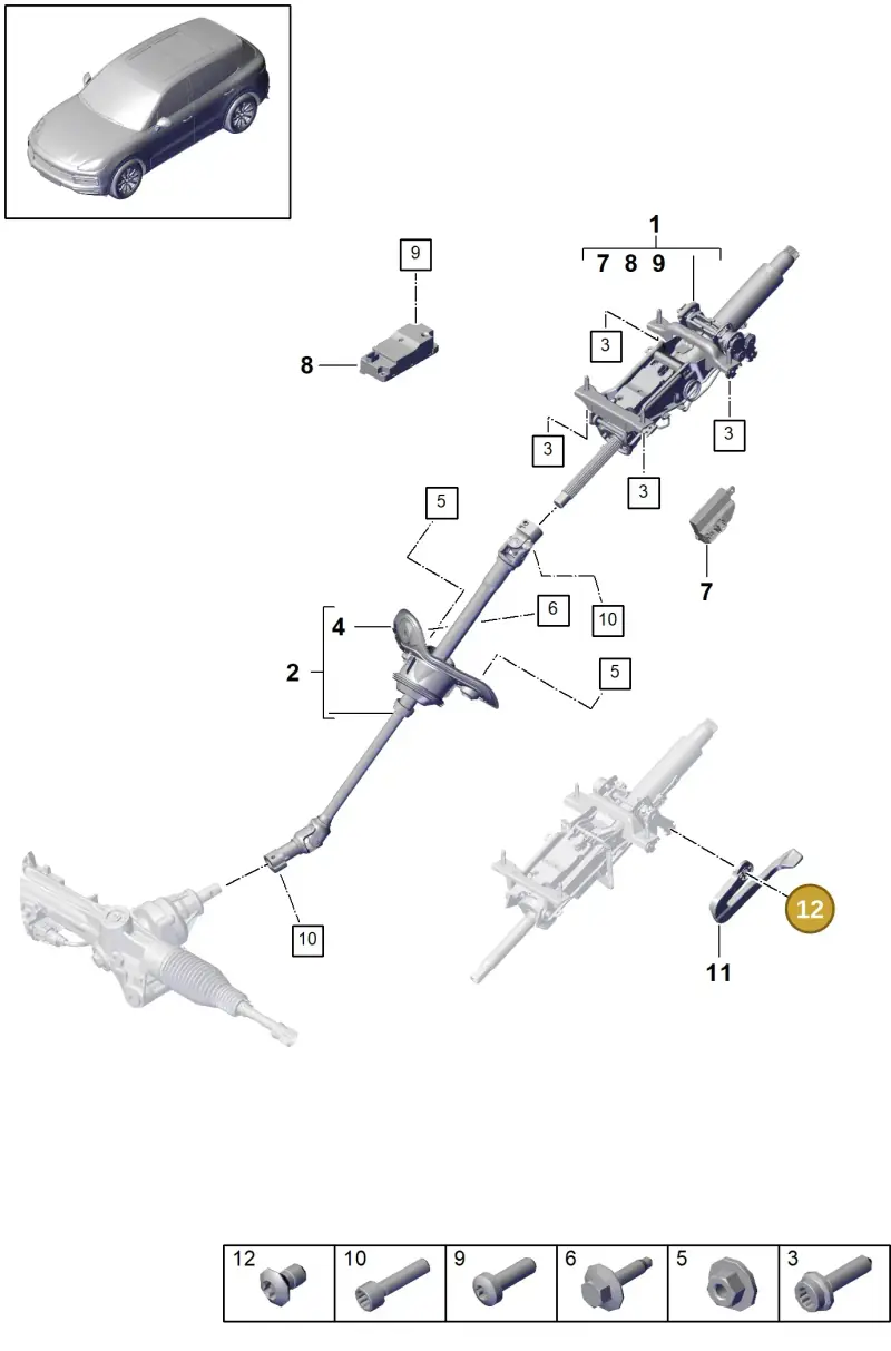 N10739301 — Porsche Cayenne Diesel V6 (2017-2023) diagram p51403300, position 12