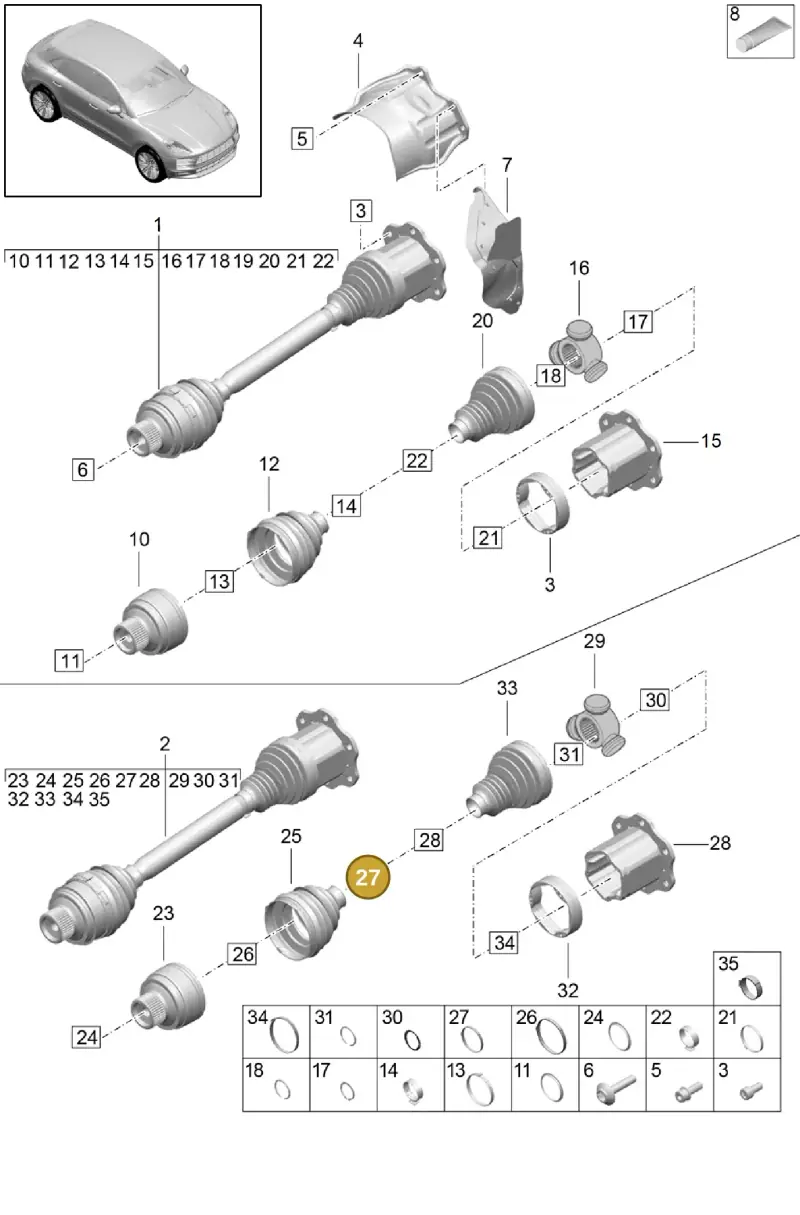 N10740201 — Porsche Macan R4 TFSI (2018-) diagram p52401030, position 27