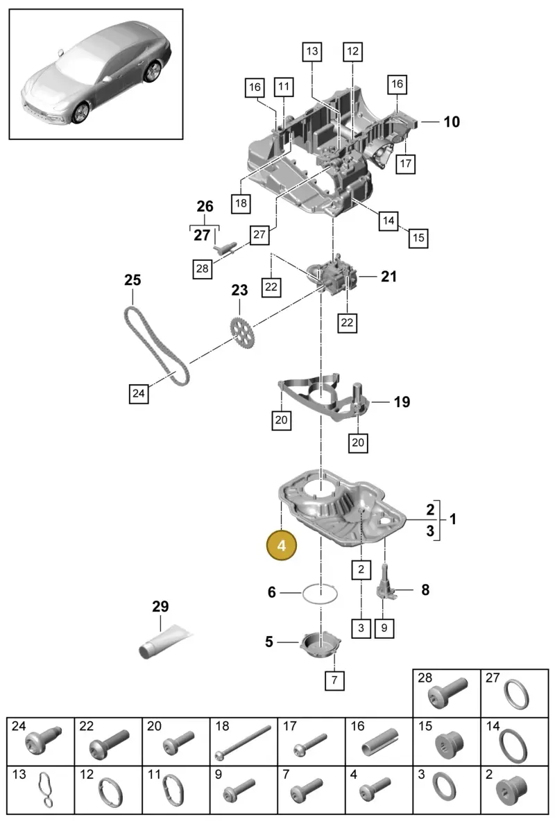 N10745101 — Porsche Panamera 4 Hybrid (2016-2020) diagram p49104030, position 4