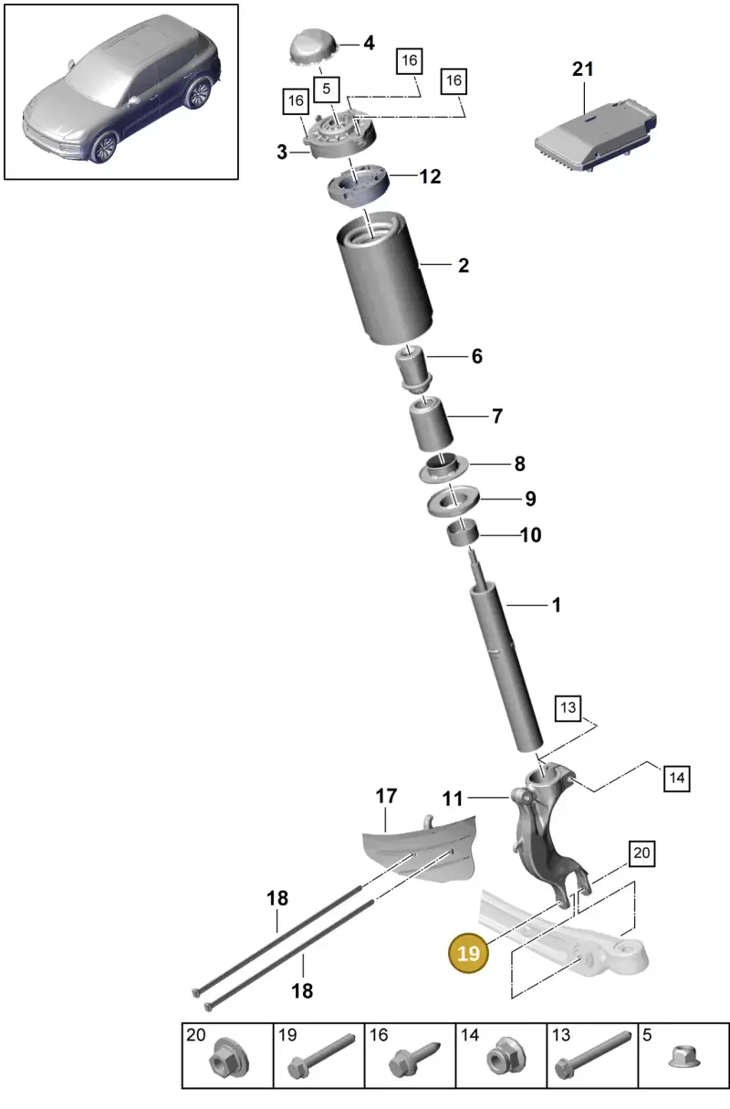 N10784702 — Porsche Cayenne Diesel V6 (2017-2023) diagram p51402000, position 19