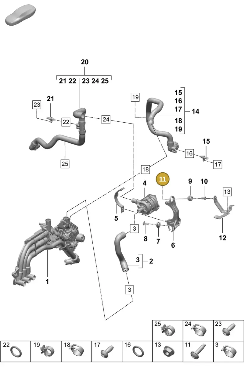 N10785701 — Porsche Macan 4 (2024-) diagram p61155020, position 11