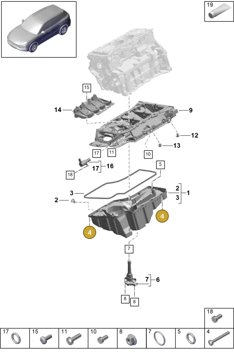 N10839701 — Porsche Cayenne Diesel V6 (2017-2023) diagram p51104035, position 4